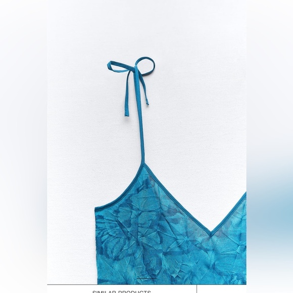 NWT Zara WRINKLED JACQUARD DRESS - Picture 6 of 12